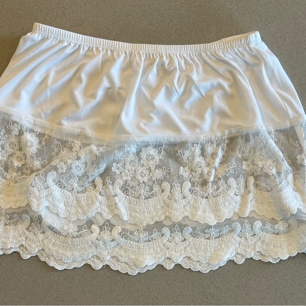 Women's White Lace Tunic Extender stretchy small - Picture 7 of 14